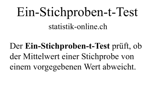 Ein-Stichproben Tests