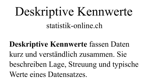 Deskriptive Kennwerte